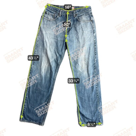 Levis 569 Loose Straight Distressed Denim Jeans Mens W32 L34 Broken In Faded Vtg - Picture 2 of 9